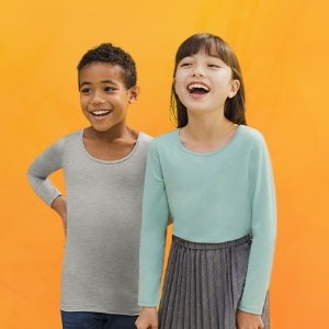 Uniqlo 儿童贴身打底t恤长裤促销，美国也能买到秋衣啦