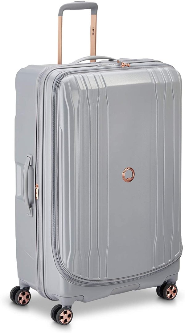 Paris DLX Expandable Luggage with Spinner Wheels, Harbor Gray, Checked-Large 29 Inch