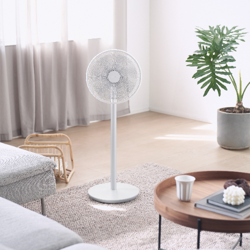 Standing Oscillating Pedestal Fan 2S, DC Motor Quiet Fans, Portable Outdoor Floor Electric Fans for Bedrooms Home Office, Built-in Lithium-ion Battery Cordless, Works with Mi Home, White