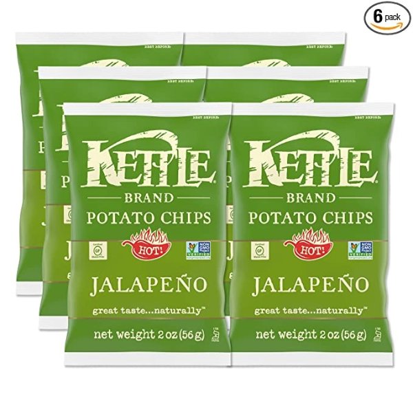 Potato Chips, Jalapeno, 2 Oz (Pack of 6)