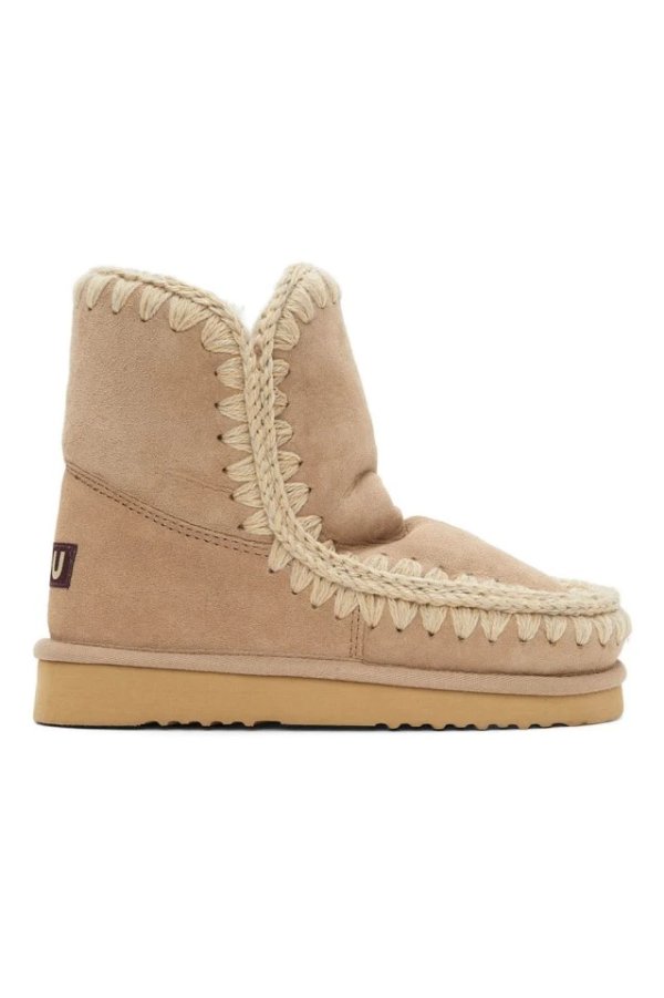 Beige Suede Ankle 18 Boots