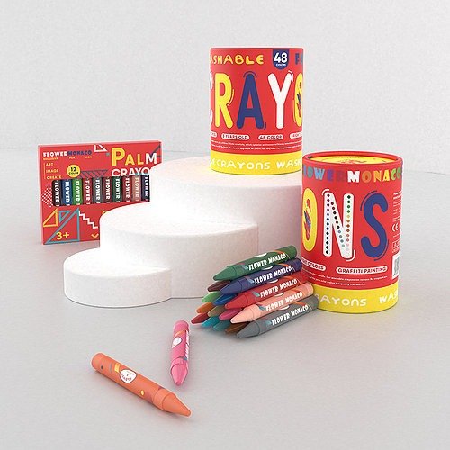 Washable Crayon: Flower Monaco New Innovation product ( 2 set 36 colors )