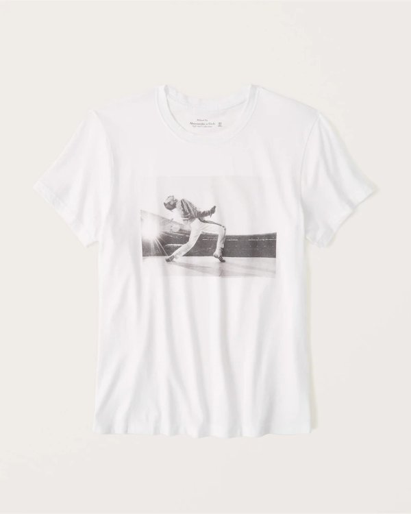 Women's Queen 90s-Inspired Relaxed Band Tee | Women's Clearance | Abercrombie.com