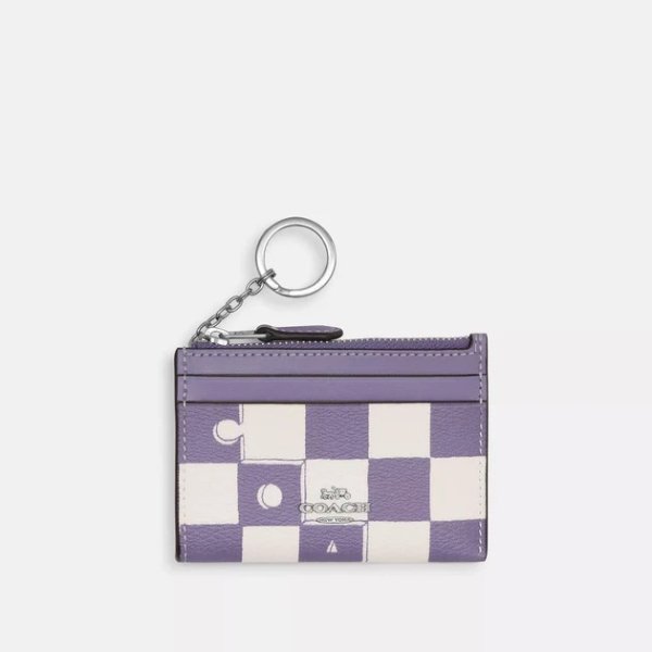 mini skinny id case with checkerboard print