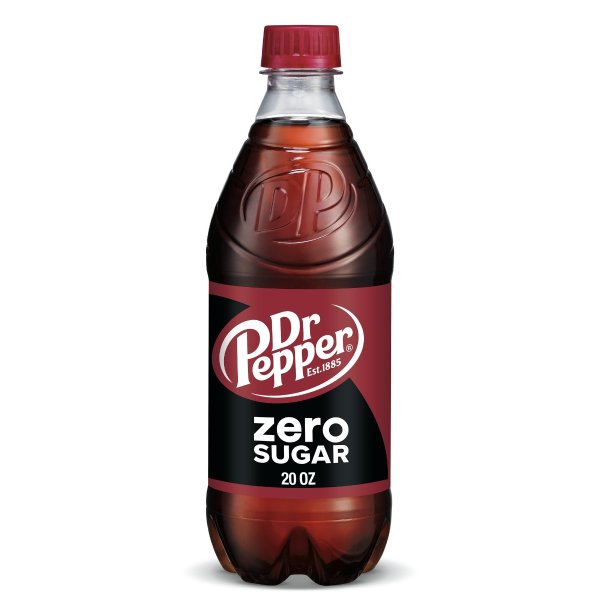 Dr Pepper Zero Sugar Soda, 20 fl oz bottle