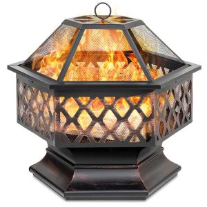 Dealmoon Exclusive: Best Choice Products Hex-Shaped Outdoor Fire Pit w/ Flame-Retardant Lid - 24iN