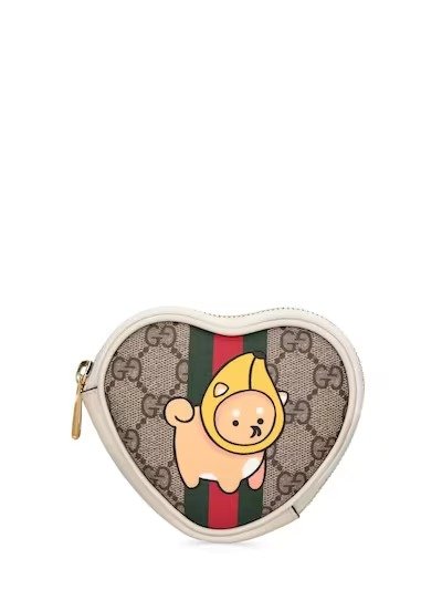Kawaii heart-shaped printed coin purse