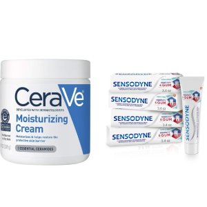 4-Pack Sensodyne Sensitivity Toothpaste + CeraVe Cream