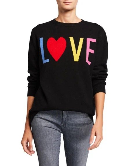 Cashmere Multi-Love Crewneck Sweater