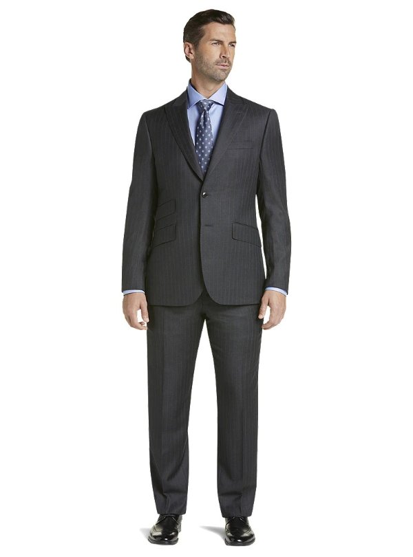 Reserve Collection Slim Fit Charcoal Stripe REDA 1865 SustainaWool™ Suit - Ready for Anything | Jos A Bank