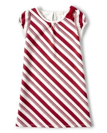 Girls Short Sleeve Striped Ponte Knit Dress - Ho Ho Ho | Gymboree
