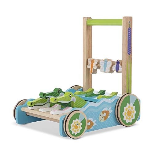 First Play Chomp & Clack Alligator Push Toy, Developmental Toy, 15” H x 15” W x 11.75” L