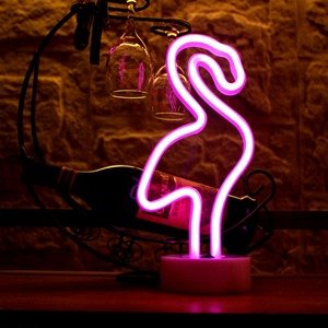 LED Flamingo Decorative Neon Signs with Holder Base