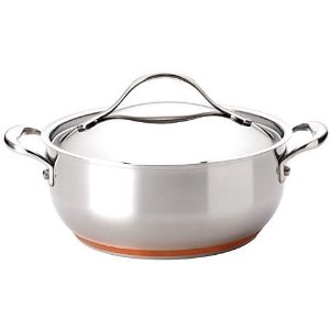 Anolon Nouvelle Copper Stainless Steel 4-Quart Covered Chef Casserole