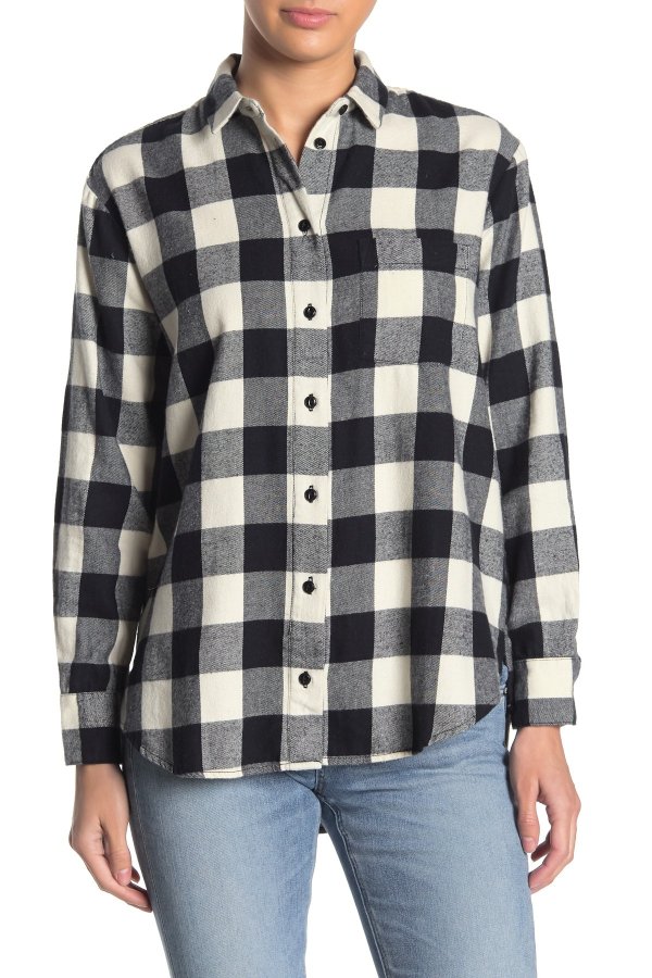 Oversized Flannel Long Sleeve Shirt