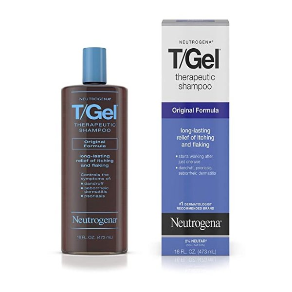 T/Gel Therapeutic Shampoo Original Formula, Anti-Dandruff Treatment for Long-Lasting Relief of Itching and Flaking Scalp as a Result of Psoriasis and Seborrheic Dermatitis, 16 fl. oz
