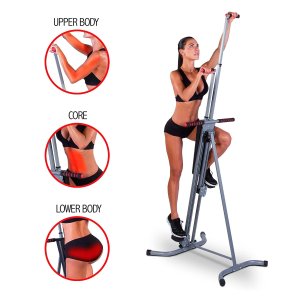 Maxi Climber The Original Patented Vertical Climber, As Seen On TV - Full Body Workout with Bonus Fitness App for iOS and Android, Black & Silver Visit the Maxi Climber Store