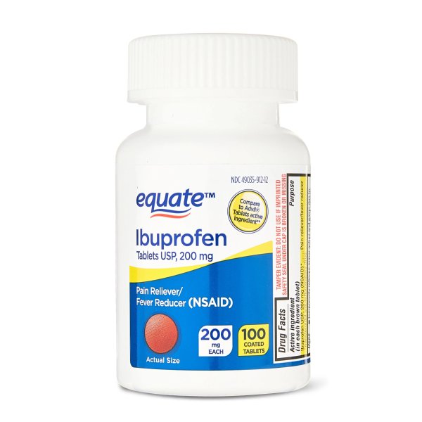 Ibuprofen Pain Reliever/Fever Reducer Coated Tablets, 200mg, 100 Count