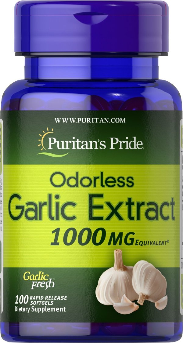 Odorless Garlic 1000 mg 100 Rapid Release Softgels | Top Sellers Supplements | Puritan's Pride