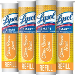 Lysol Smart 多功能清洁消毒喷雾补充剂，4只