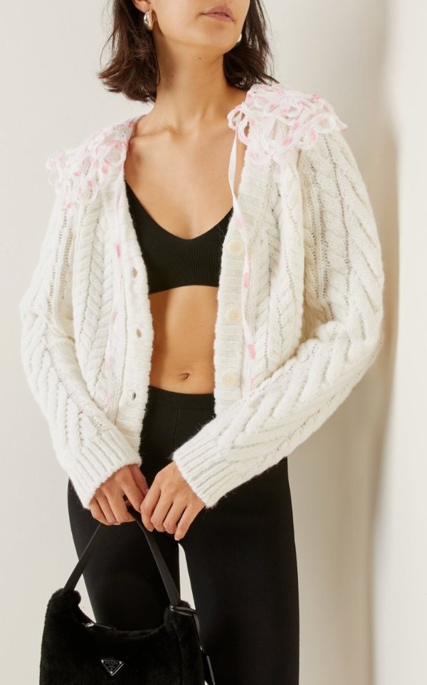 Milo Convertible Cable-Knit Wool-Blend Cardigan