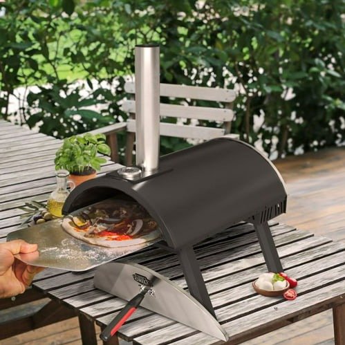 15" Charcoal Pizza Oven, Black