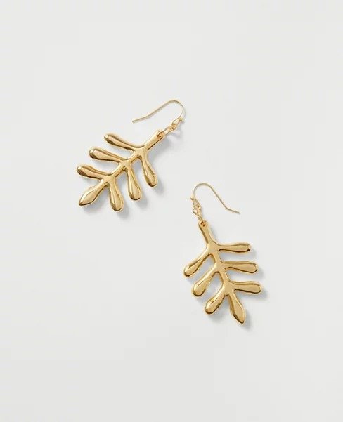 Metal Leaf Earrings | Ann Taylor