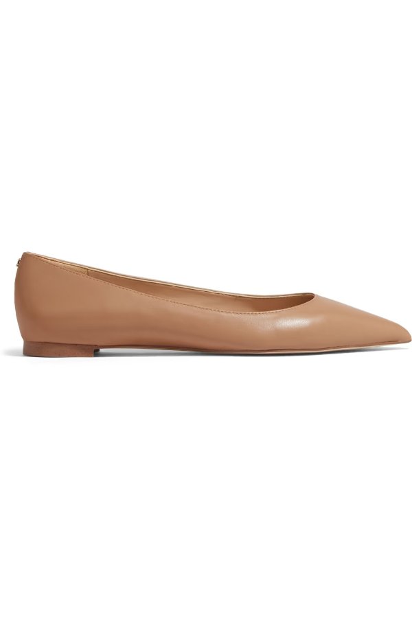 Stacey logo-appliqued leather point-toe flats