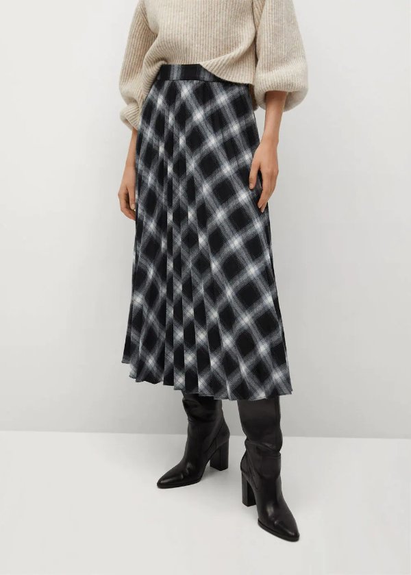 Checked pleated skirt - Women | OUTLET USA