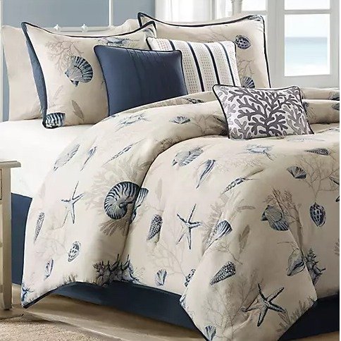 Bayside Blue 7-Piece California King Comforter Set 104-in. x 92-in.