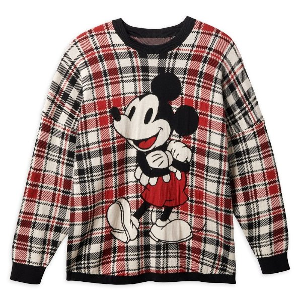 Mickey Mouse Holiday Plaid Spirit Jersey Sweater for Adults – Walt Disney World | shopDisney