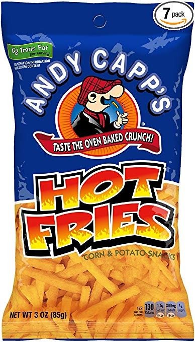 Andy Capp' Hot Fries, 3 oz, 7 Pack