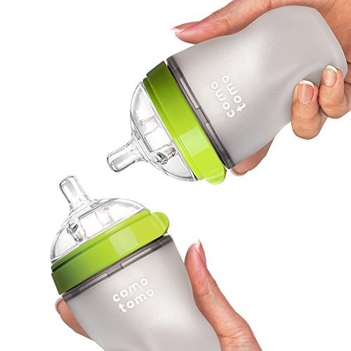 防胀气硅胶奶瓶8盎司，2个，绿色