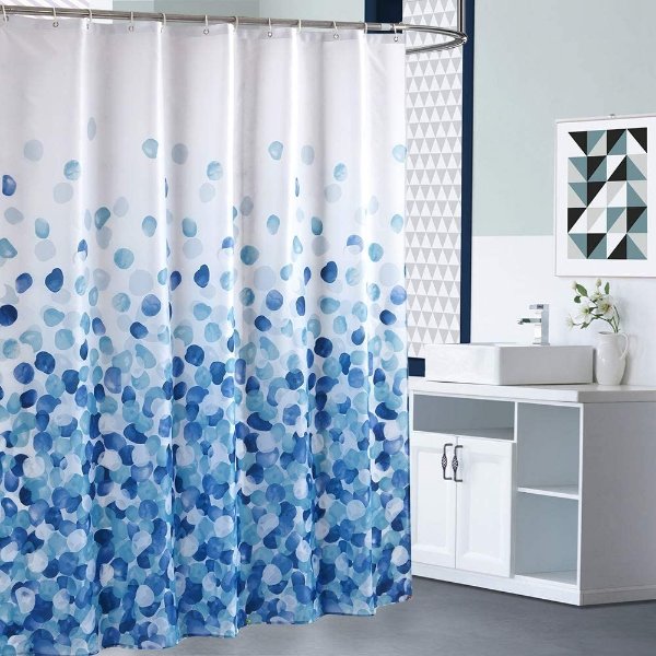 ARICHOMY Shower Curtain 72 by 72 inches  (Blue)