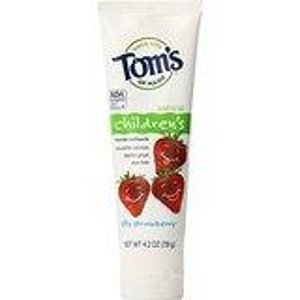 Tom‘s of Maine Fluoride Free Children’s Toothpaste, Silly Strawberry, 4.2 oz, 3 Piece