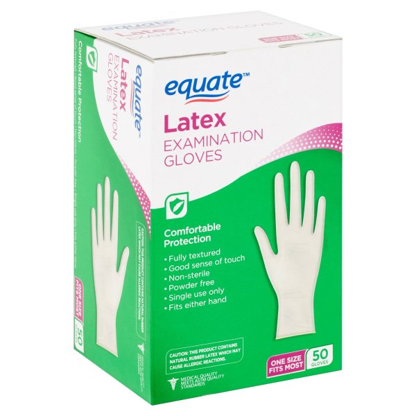 Latex Examination Gloves, 50 Count