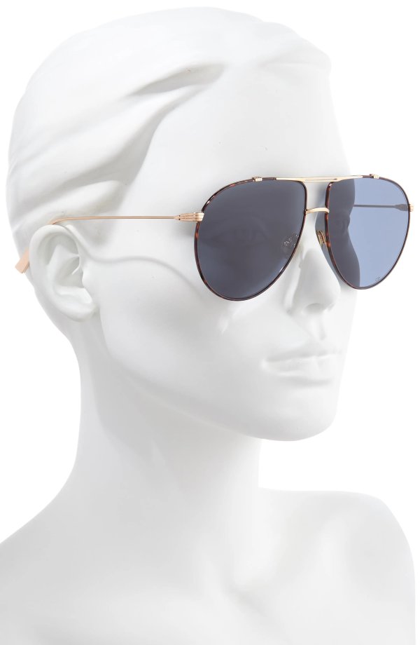 Christian Dior Monsieur 63mm Oversize Aviator Sunglasses