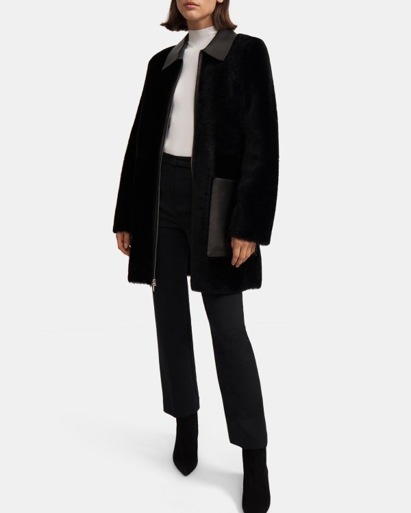 Piazza Coat in Polished Shearling