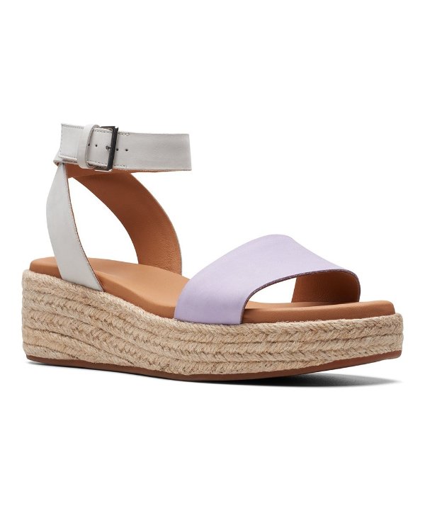 Lilac Kimmei Ivy Leather Espadrilles - Women