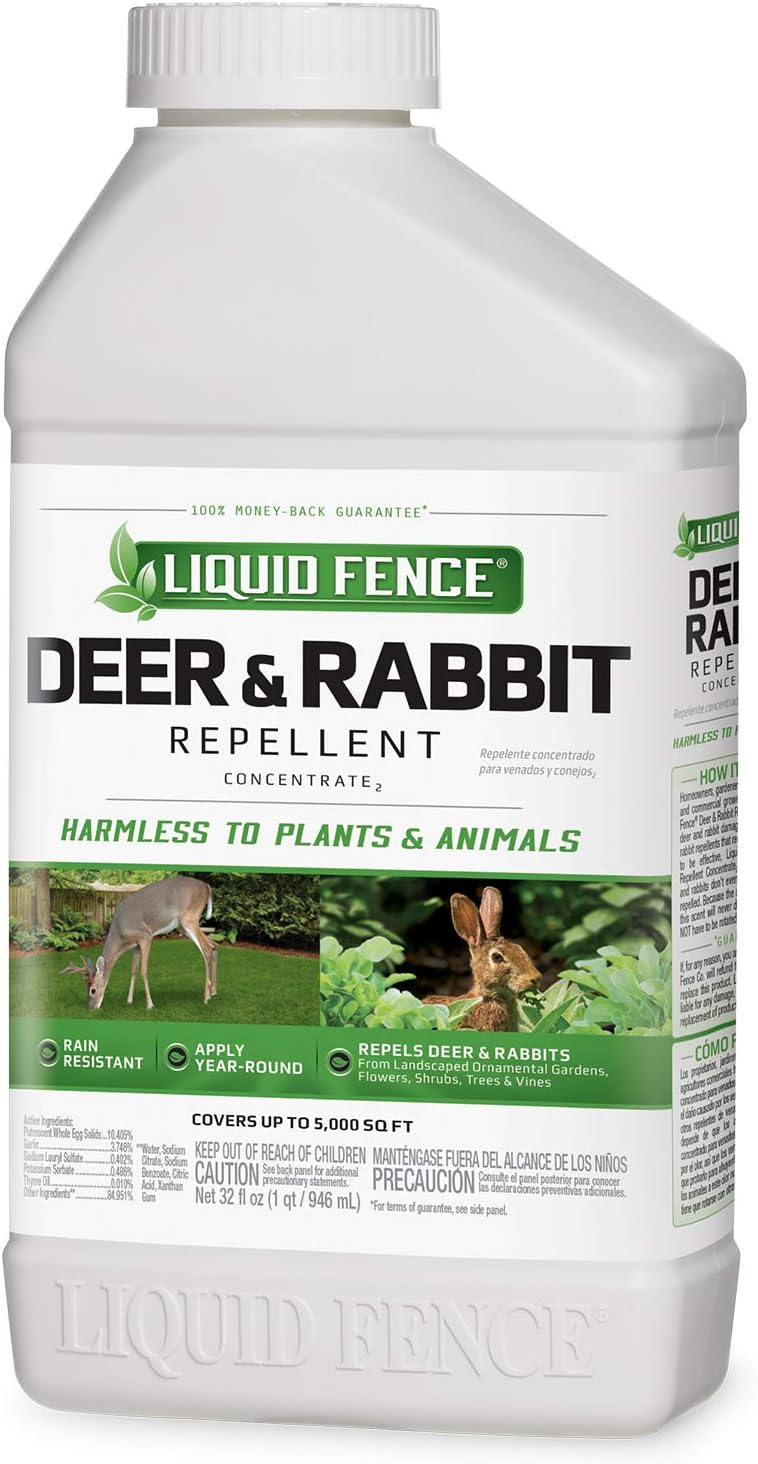 Amazon.com: Liquid Fence Deer And Rabbit Repellent Concentrate 32 Ounces, Apply Year-Round : Everything Else