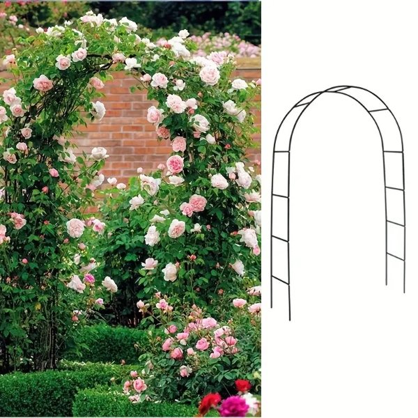 1pc, Simple Iron Arch Flower Stand Rose Climbing Pergola Road Lead Rack Vine Moon Grape Loofah Climbing Reinforced Flower Stand