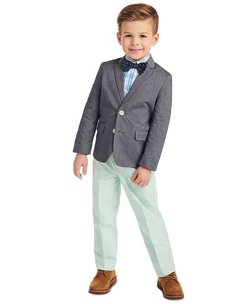 Little Boys 4-Pc. Solid Oxford Duo Set