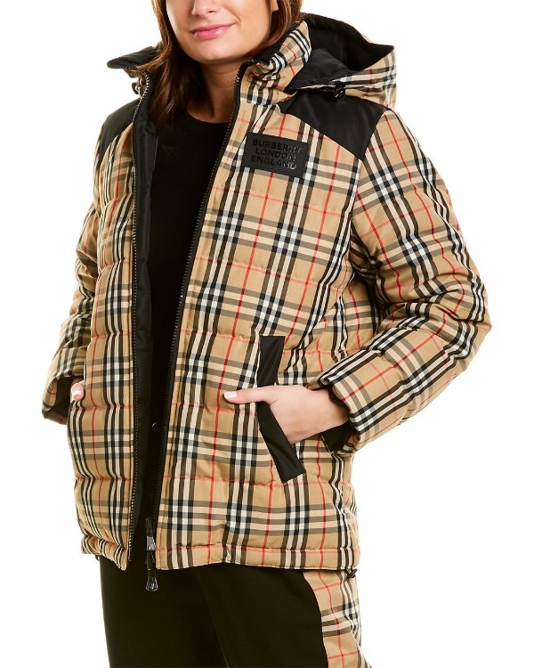 Vintage Check Down Puffer Jacket