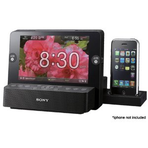 索尼多功能7"相片/视频浏览器 & iPod/iPhone立体声音响(带1GB内存) & 闹钟收音机