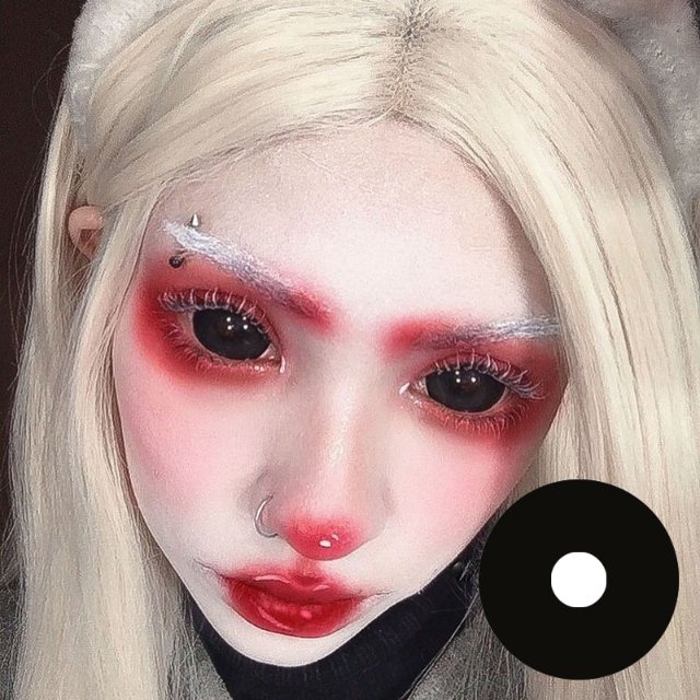 Halloween 22mm Black Sclera Colored Contact Lenses             &ndash;     BEAUEYE