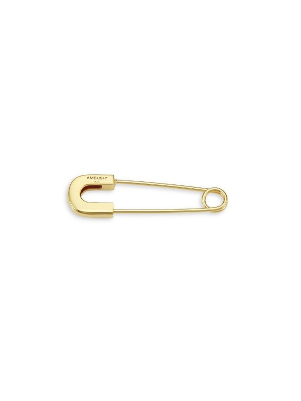 Safety Pin Goldtone Single Drop Earring