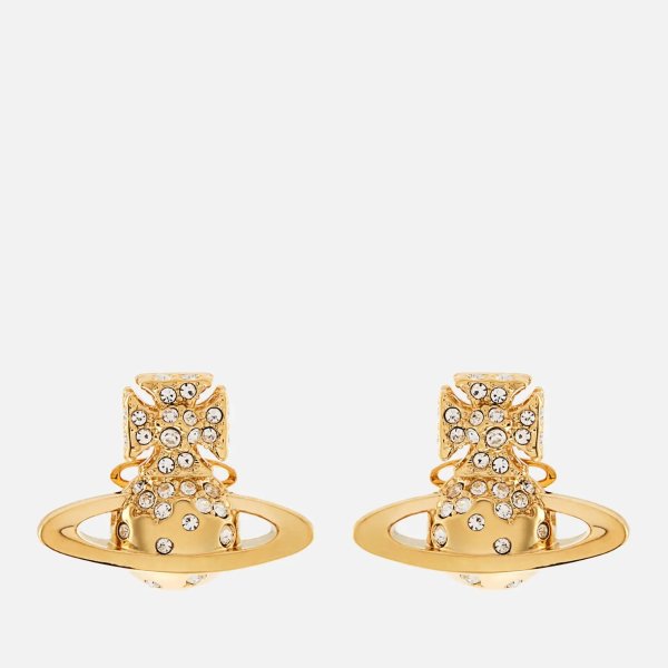 Women's Porfiro Bas Relief Earrings - Gold/Crystal