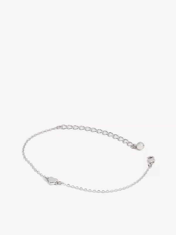Hara heart pendant silver-toned bracelet