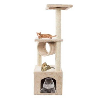36" Solid Cute Sisal Rope Cat Tower Plush Cat Climb Tree Cat Tower