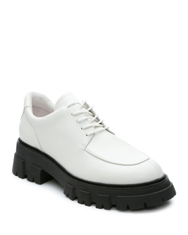 Lab Leather Lace-Up Shoes w/ Thick Rubber Sole